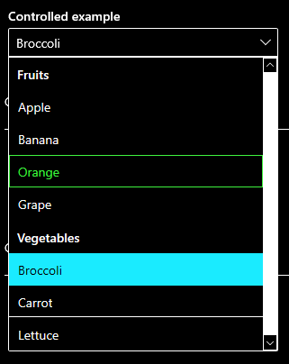 Dropdown keyboard selection in high contrast selection issues · Issue ...