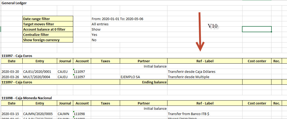 General Ledger report v10