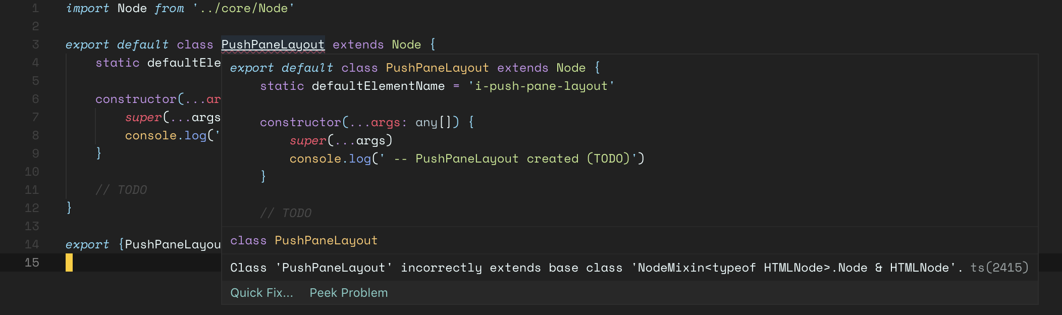 Class 'A' incorrectly extends base class 'B'. But there's no other ...
