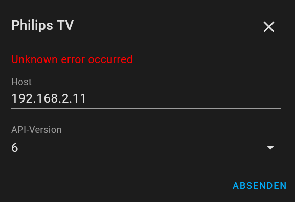 Error Philips Philips TV Integration throwing unknown error when setting up · Issue ...