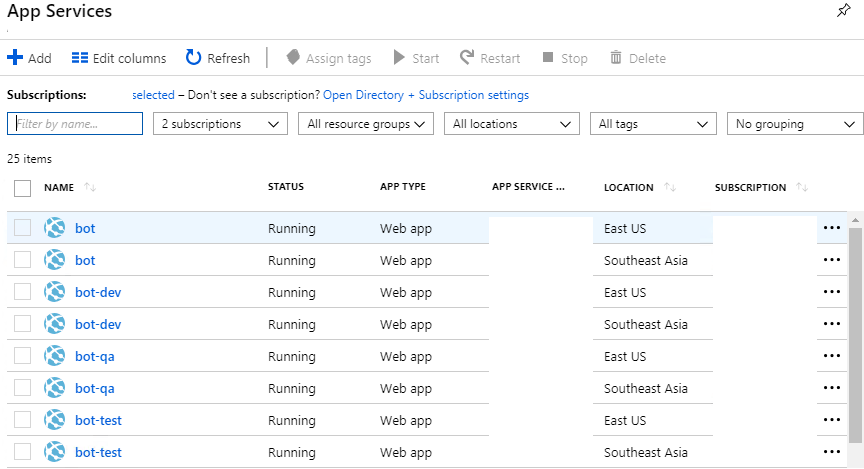 Azure App Service Deploy does not handle App Services with the same ...