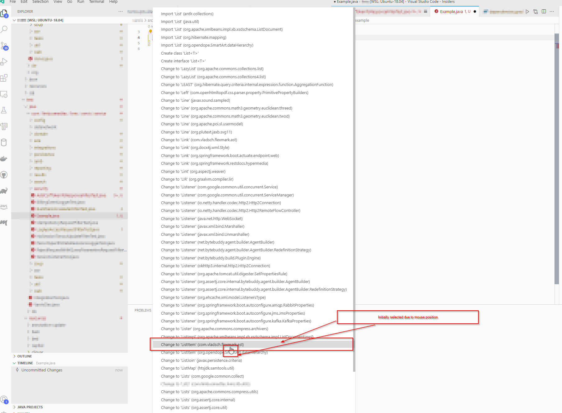 "show fixes" should behave like suggestion/intellisense with regards to ...