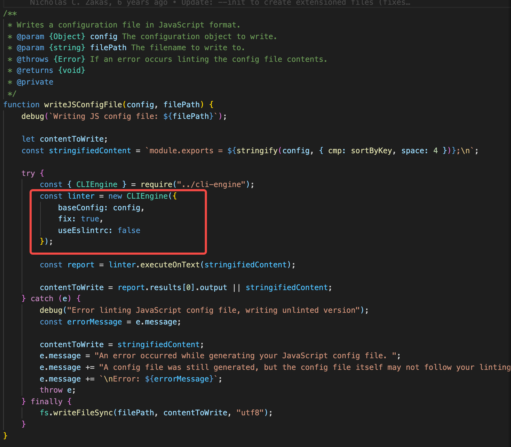 Bug run "yarn run eslint init" returns "Oops! Something went wrong