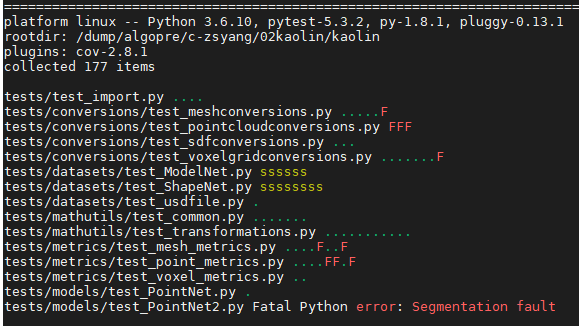 Segmentation fault when running tests/models/test_PointNet2.py · Issue ...