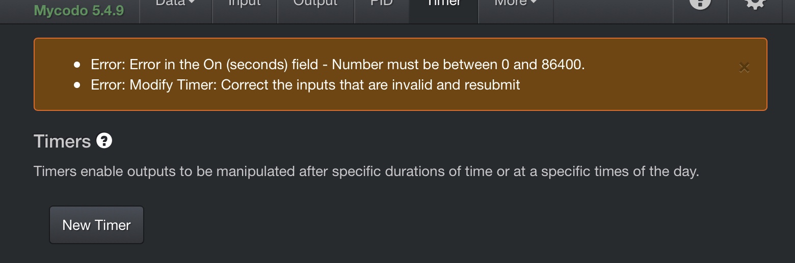 Edit Timer Error · Issue 334 · kizniche/Mycodo · GitHub