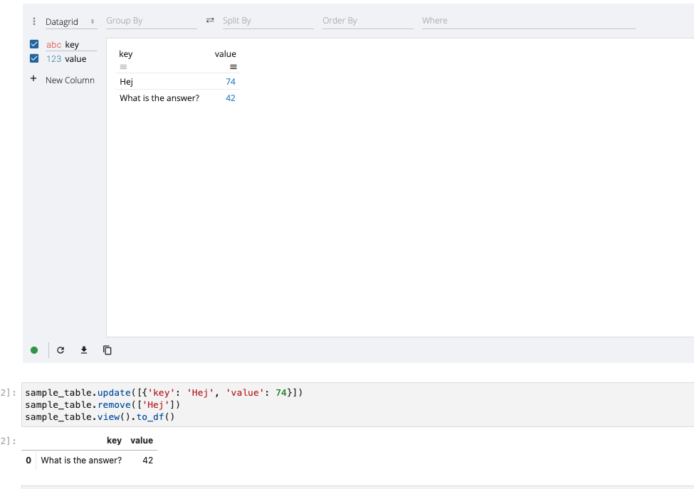 Table 'remove' operation does not reflect jupyter widget data · Issue ...