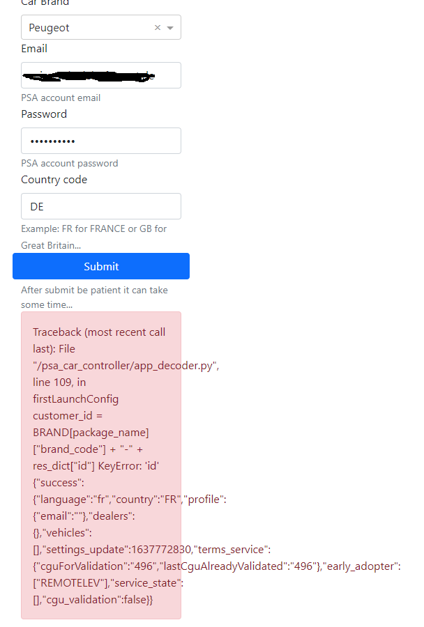 AttributeError 'Config' object has no attribute 'chc' · Issue 282 · flobz/psa_car_controller