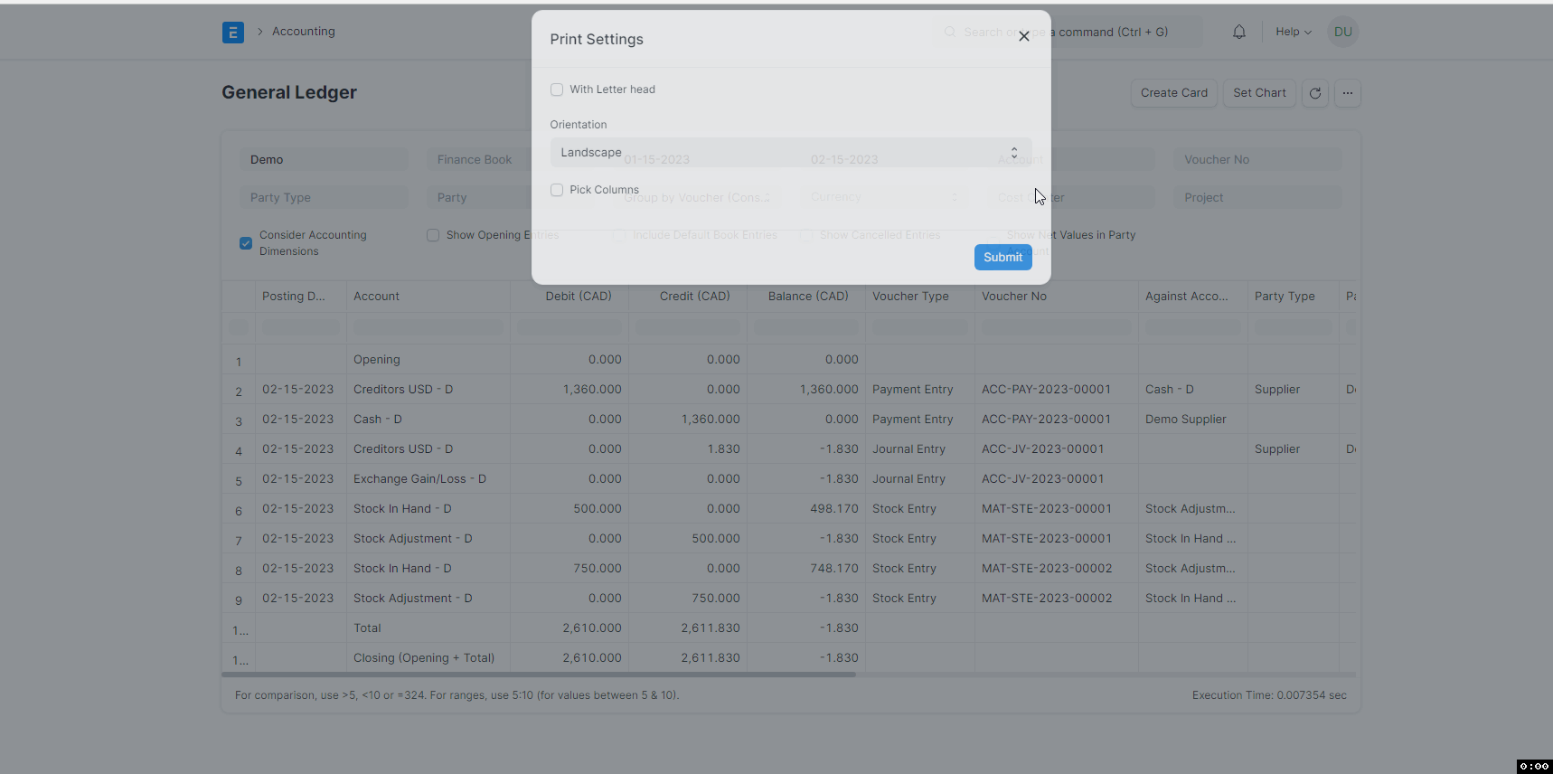 General Ledger PDF not showing "Against" Account · Issue 34035