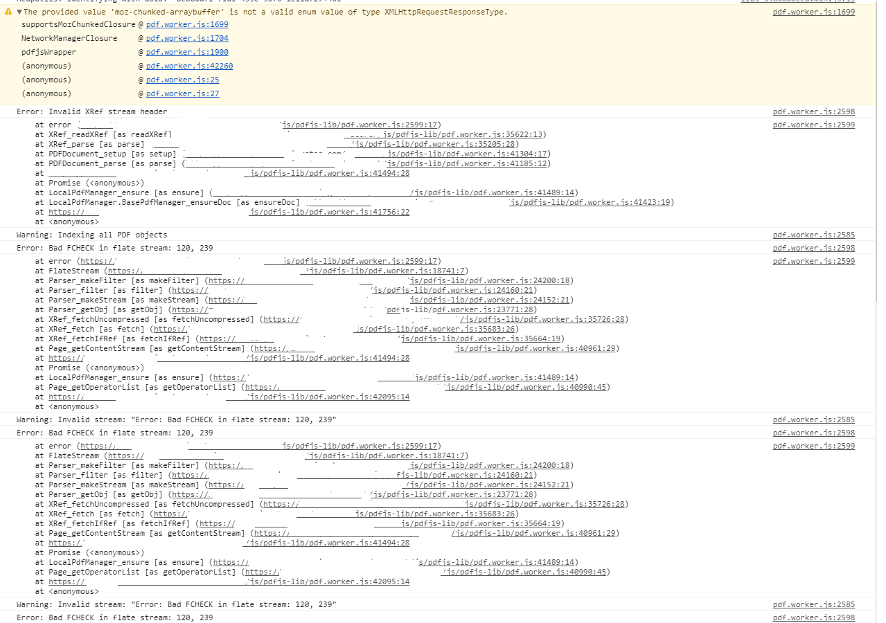 Invalid XRef stream header · Issue #8607 · mozilla/pdf.js · GitHub
