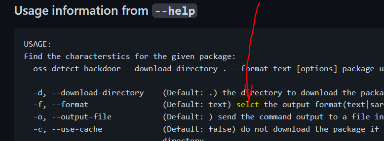 Typo in command help · Issue #316 · microsoft/OSSGadget · GitHub