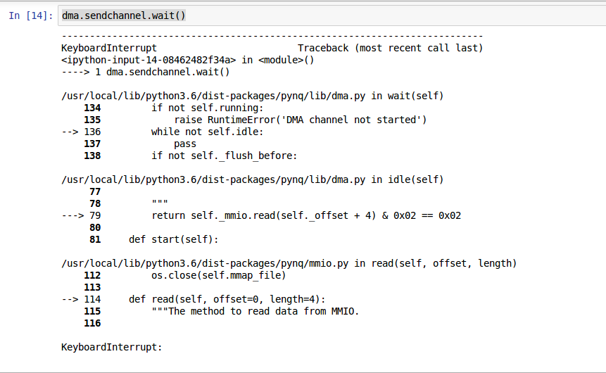 KeyboardInterrupt dma.sendchannel.wait() · Issue #846 · Xilinx/PYNQ ...