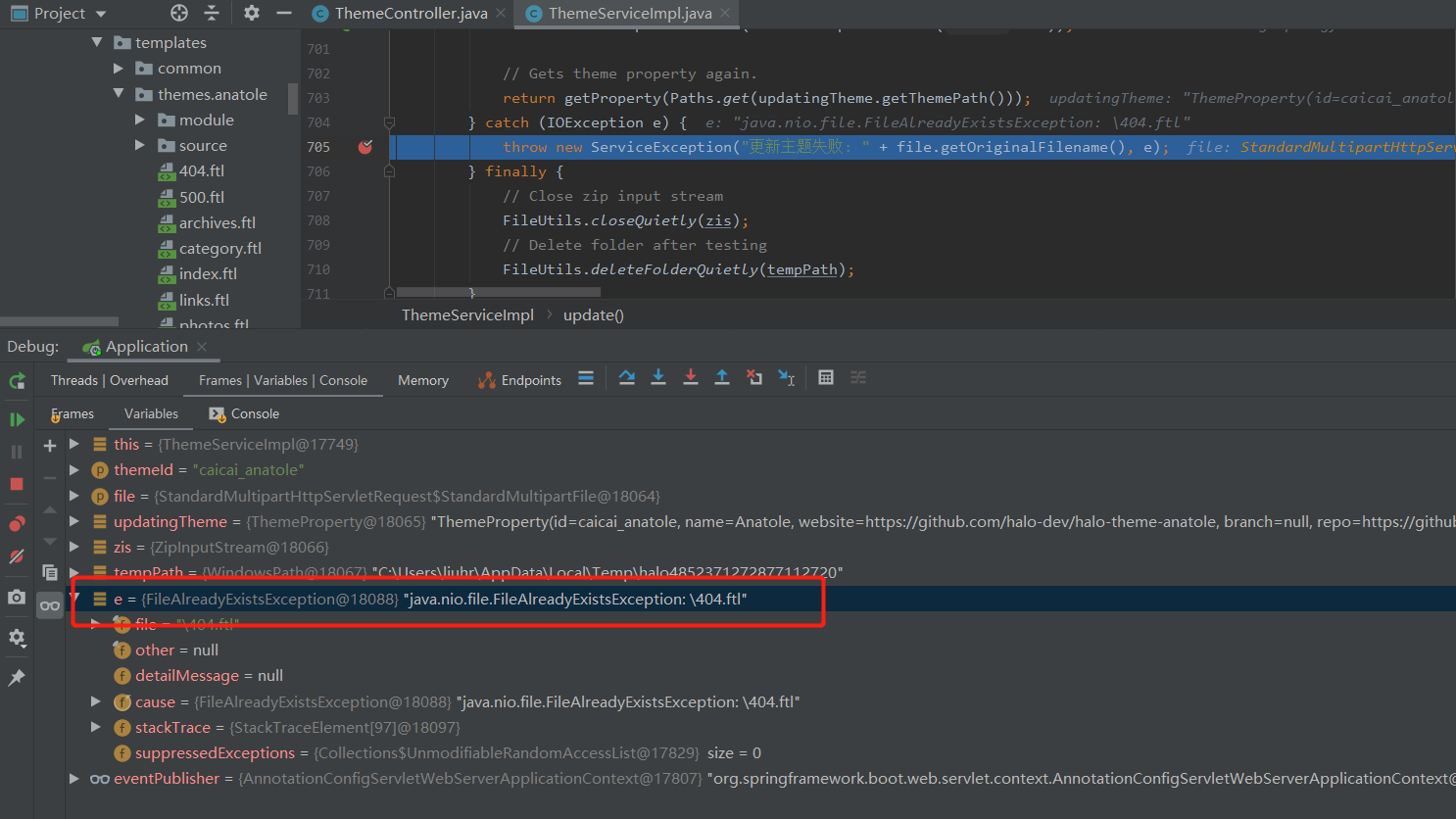主题更新失败，解压时报错文件 · Issue #1000 · halo-dev/halo · GitHub