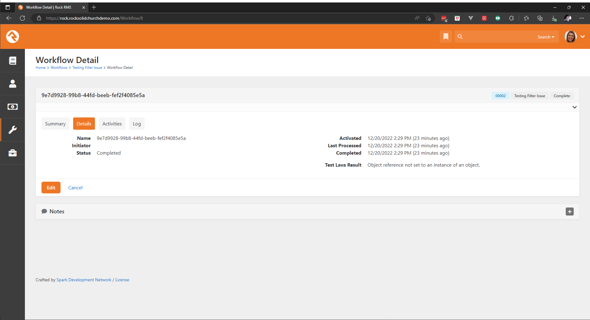 Lava Filter ResolveRockUrl Object Reference Error when run from Launch ...
