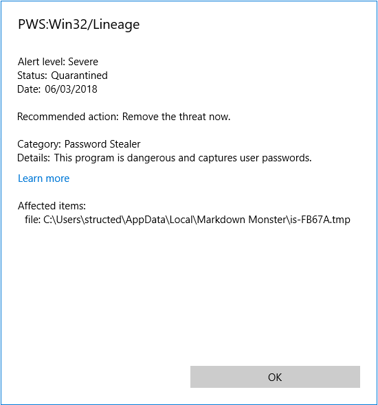 Chocolatey installation results in Windows Defender Quarantine · Issue
