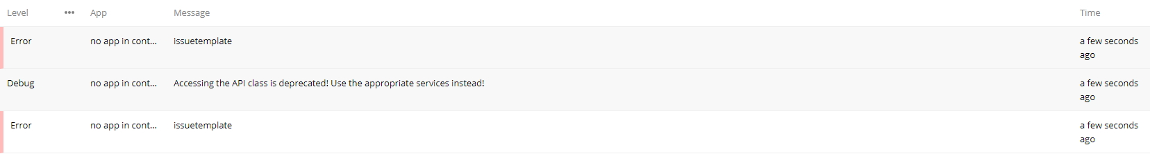 `Accessing the API class is deprecated` errors in Nextcloud log · Issue ...