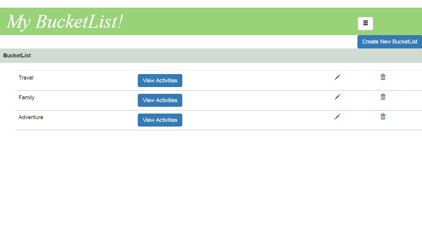 GitHub - WinstonKamau/TheBucketList: A revision of the bucket list with ...