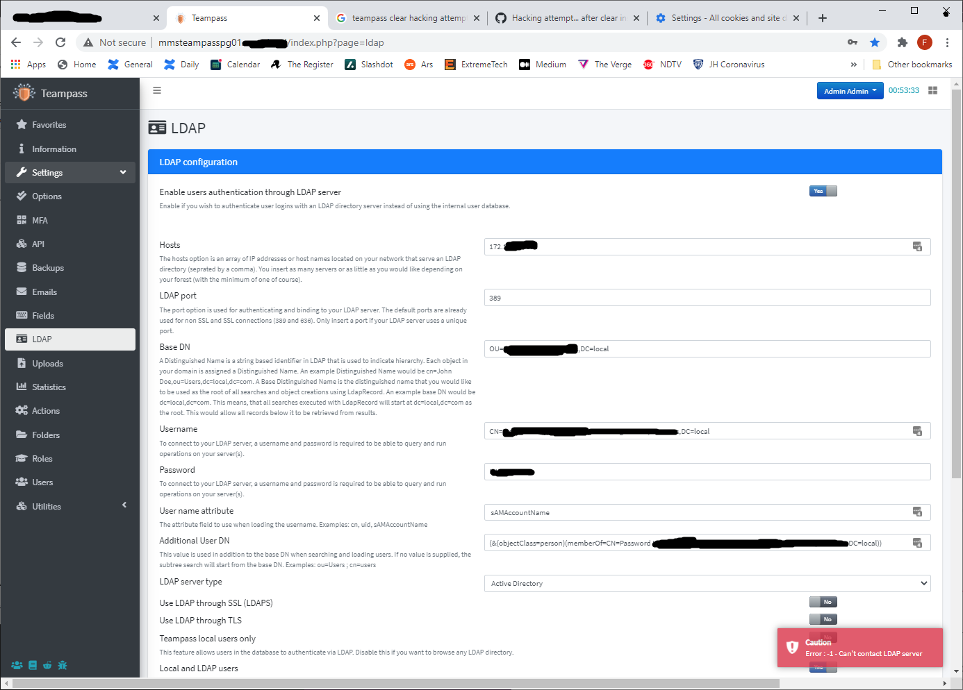 LDAP AD is not working 3.0.0.7 · Issue #2873 · nilsteampassnet/TeamPass ...