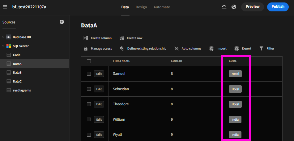 Missing rows in table after defining relationships for MSSQL · Issue ...