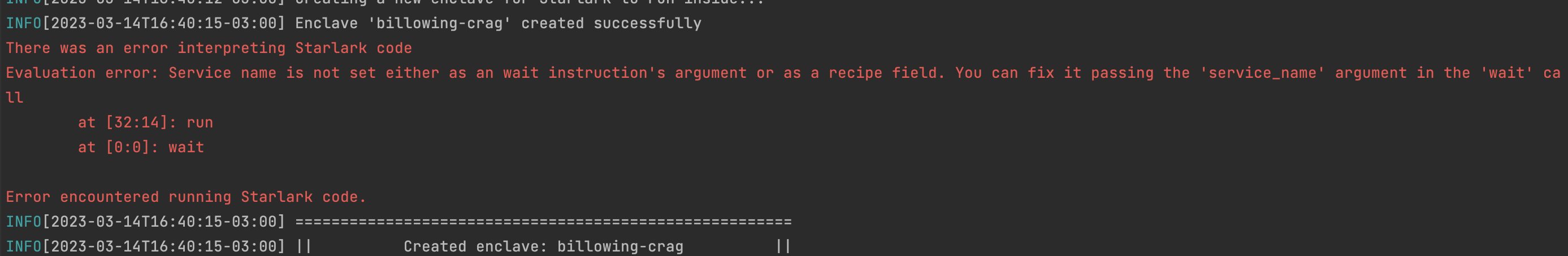 fix: wait instruction hanging forever when `service_name` field is not ...