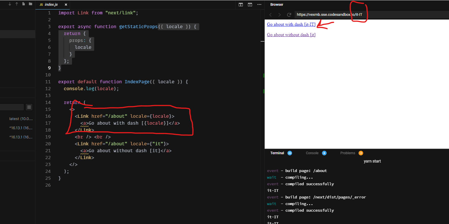 Next link prop {locale} not work with dash (es. itIT/enUS) · Issue