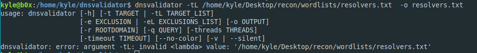 argument -tL: invalid value error on specifying local file · Issue #15 ...