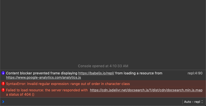 Babel repl not working in safari · Issue #2254 · babel/website · GitHub