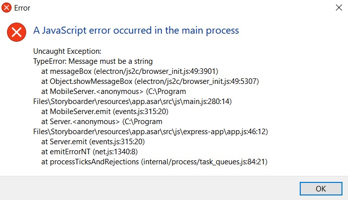 Every time I open the program I get an error (and it still works ...