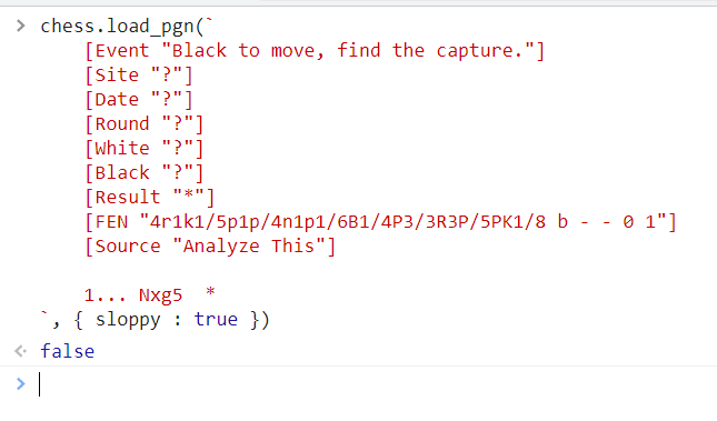 load_pgn returns false for most pgns even with sloppy set to true ...