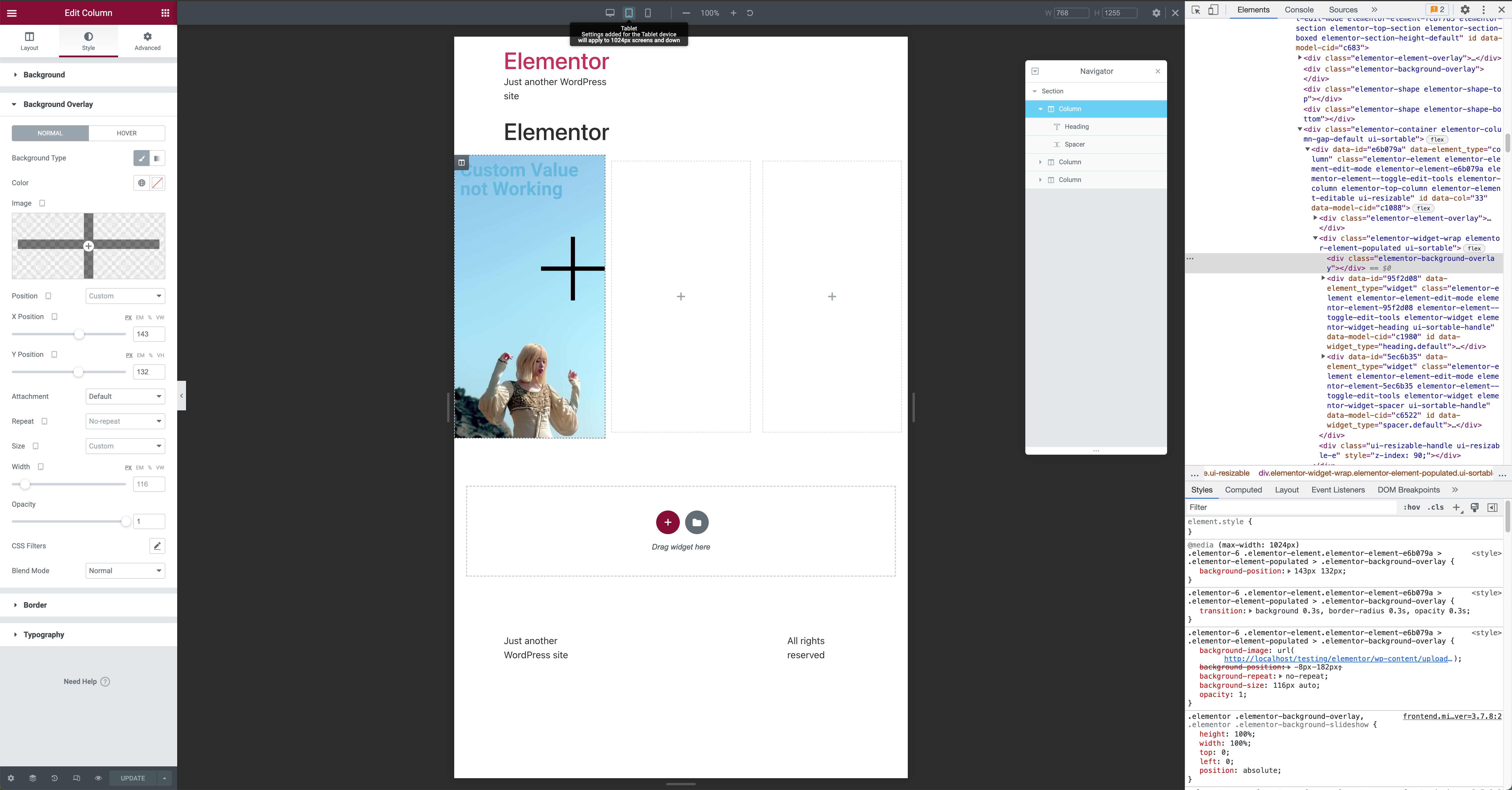 bug-report-background-overlay-custom-position-not-working-for