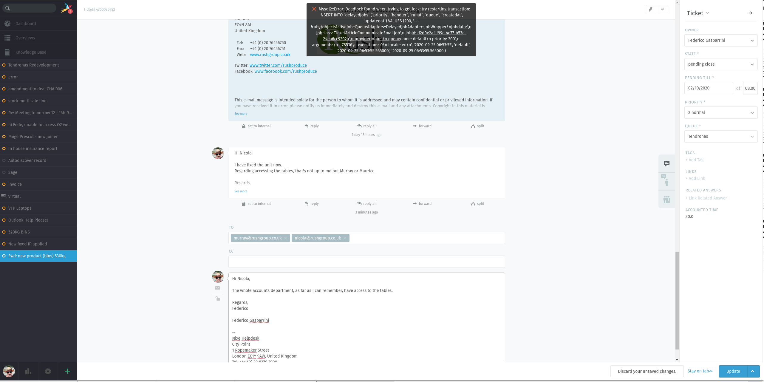 Deadlock · Issue #3217 · zammad/zammad · GitHub