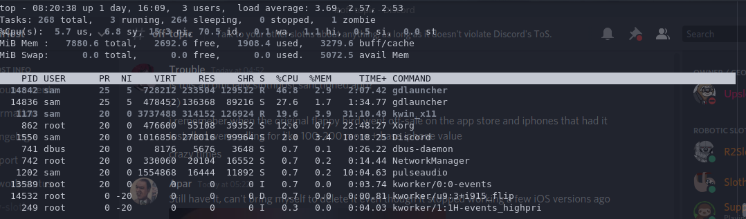 [Bug] Massive CPU usage on Linux · Issue #474 · gorilla-devs/GDLauncher ...
