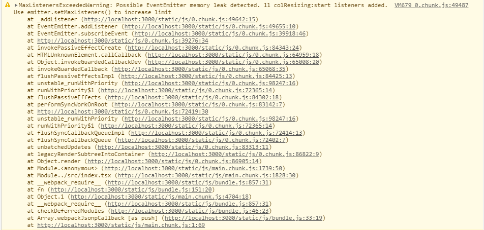 [DataGrid] Possible EventEmitter memory leak detected · Issue #530 ...