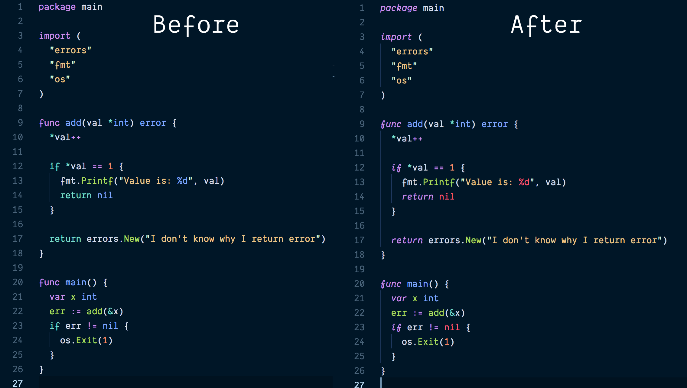 Go italics & coloring · Issue #108 · sdras/night-owl-vscode-theme · GitHub