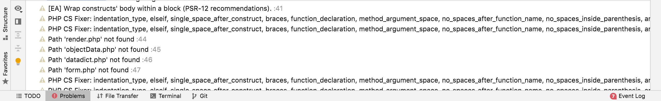 Code Inspection does not separate issues by which line they appear on ...