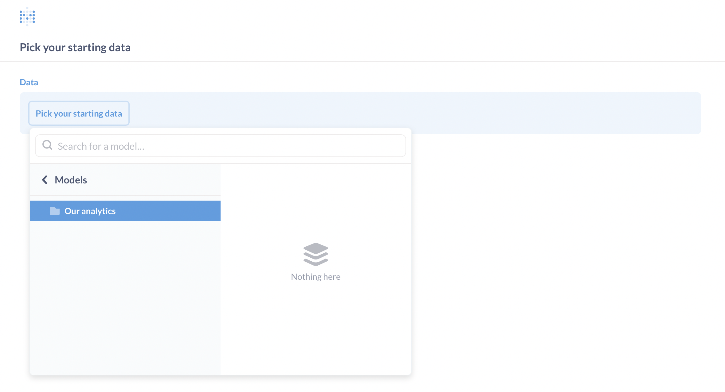 Model list appears empty when creating new question, even though models ...