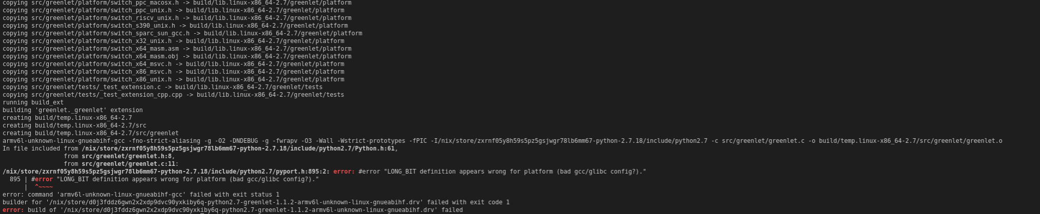 Cross compiling Python2 `greenlet` fails for Raspberry Pi · Issue ...