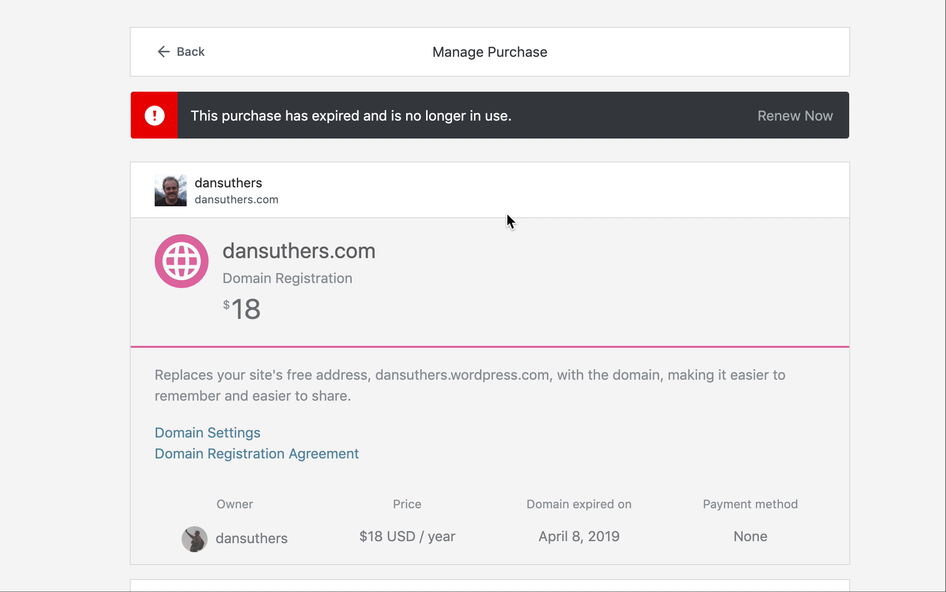 $18 and $13 domain purchases