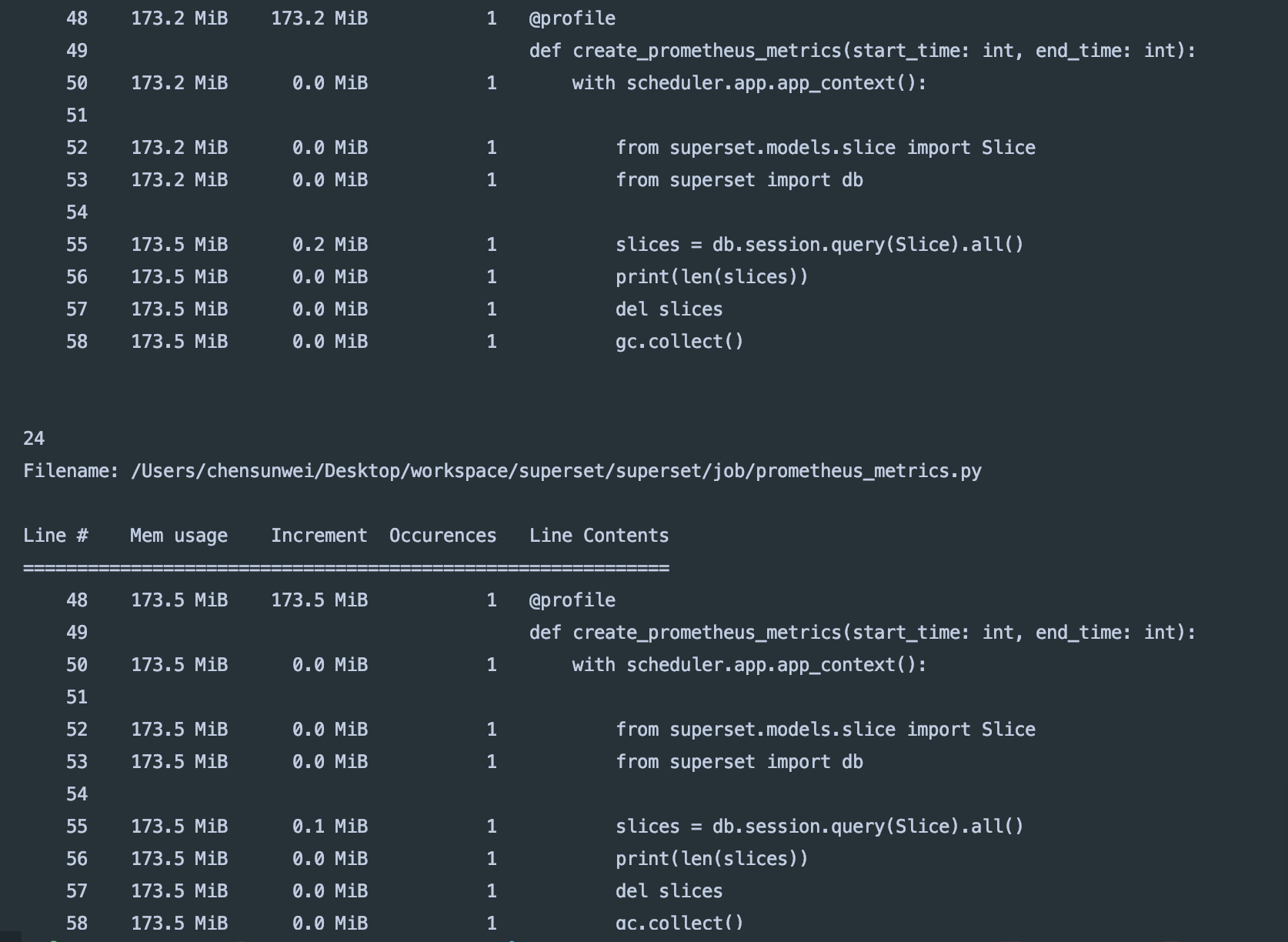 The database connection memory was not released when the job completed