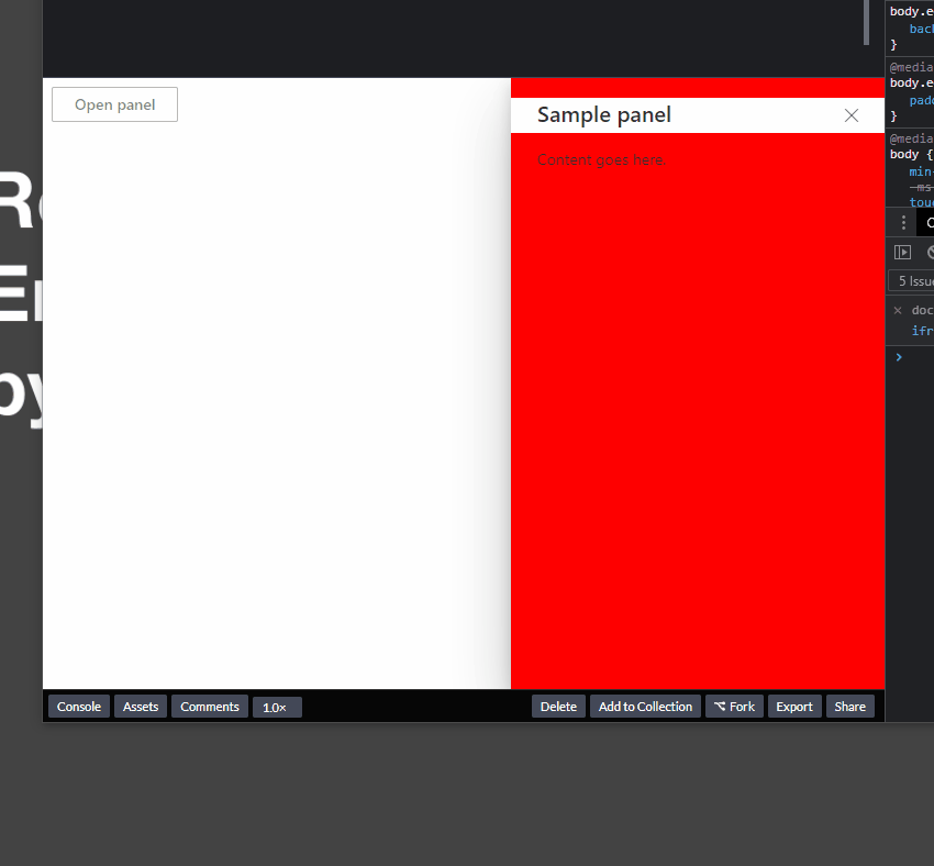 [Panel] Header has a background color (but only when the screen size is larger) · Issue 20643