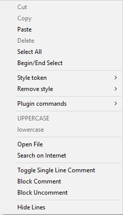 if no selection disabled custom menu item · Issue #9361 · notepad-plus ...