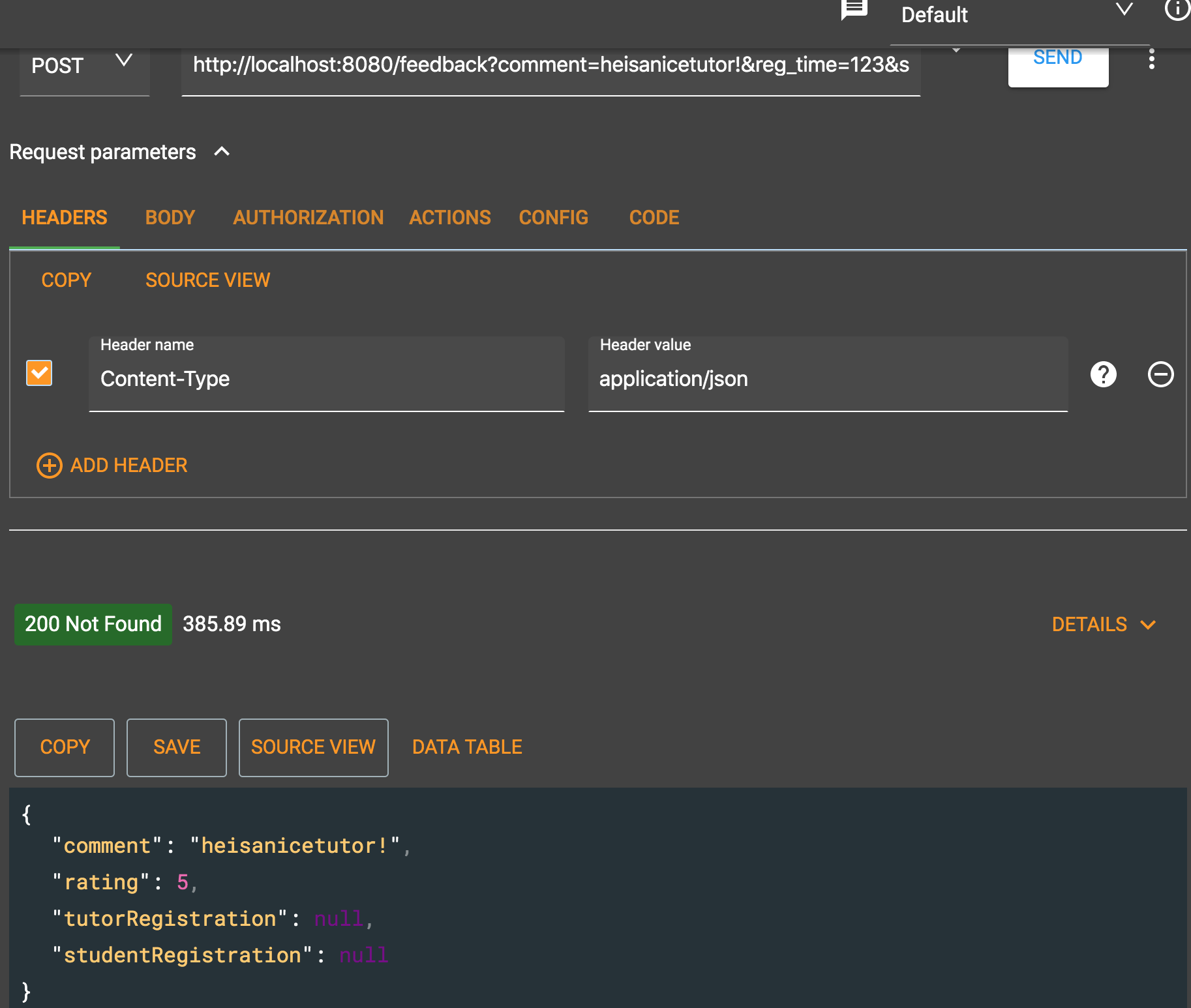 createStudentFeedback()