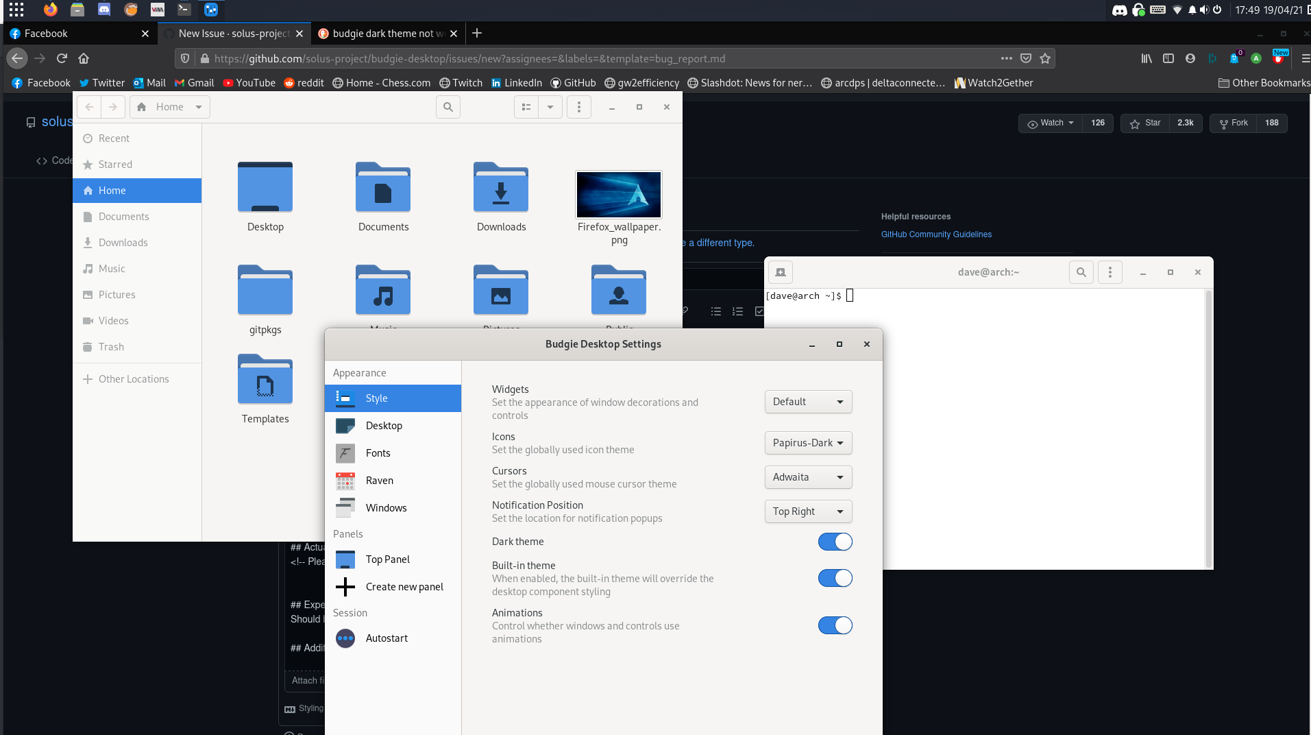 Dark Theme won't activate · Issue #2129 · solus-project/budgie-desktop ...