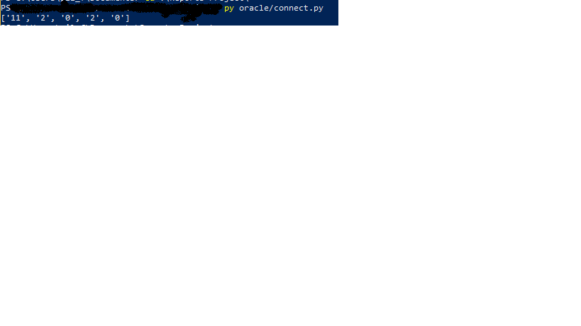 I am connecting to oracle database throught cmd and windows power shell ...