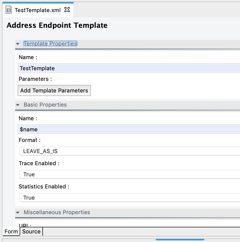 [Integration Studio] Endpoint format in an Endpoint Template Address is ...
