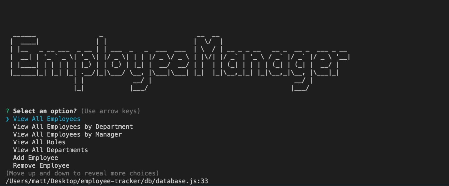 GitHub - mlarkin14/employee-tracker · GitHub