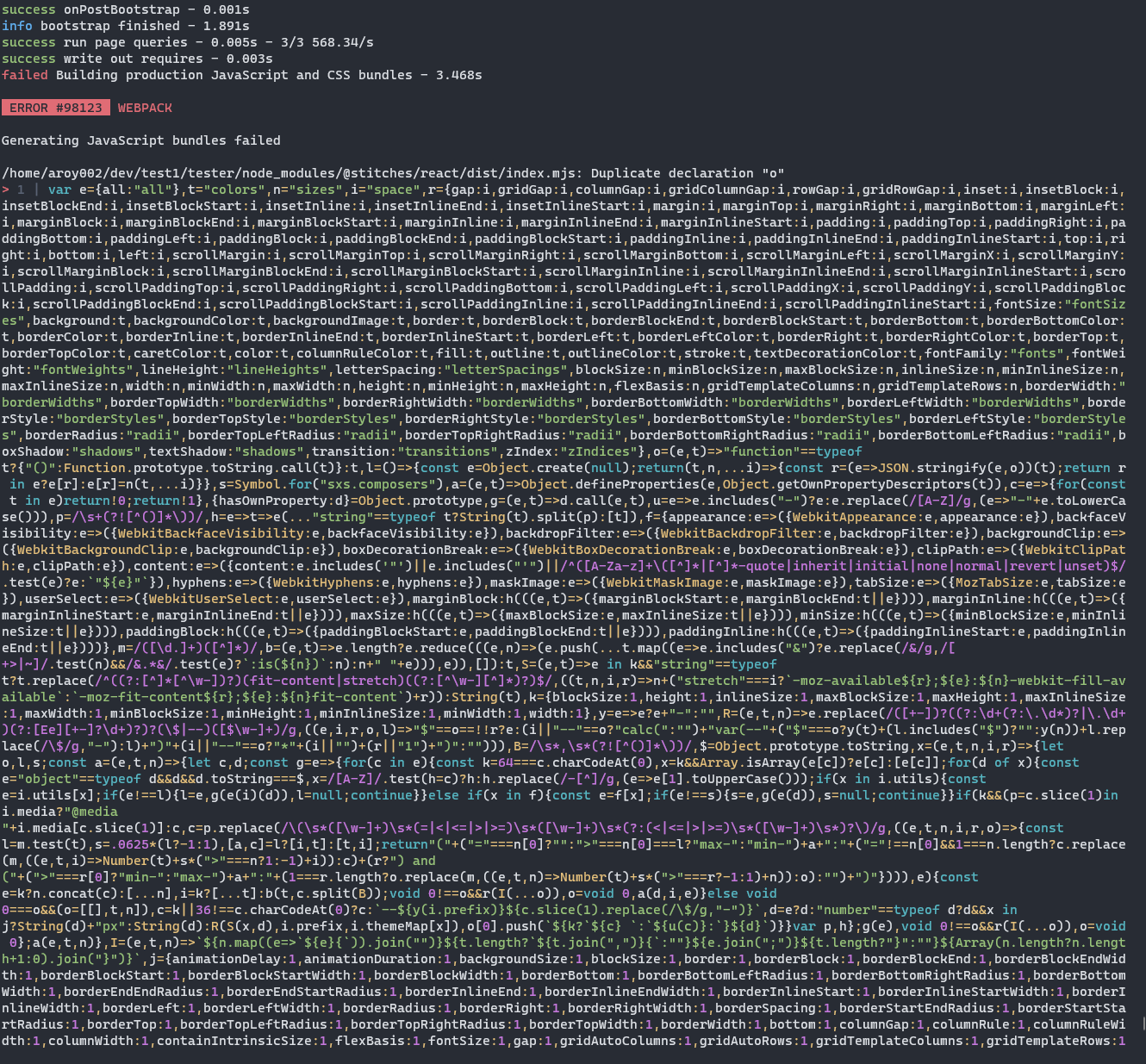 Twin + stitches breaks gatsby production build · Issue #454 · ben ...