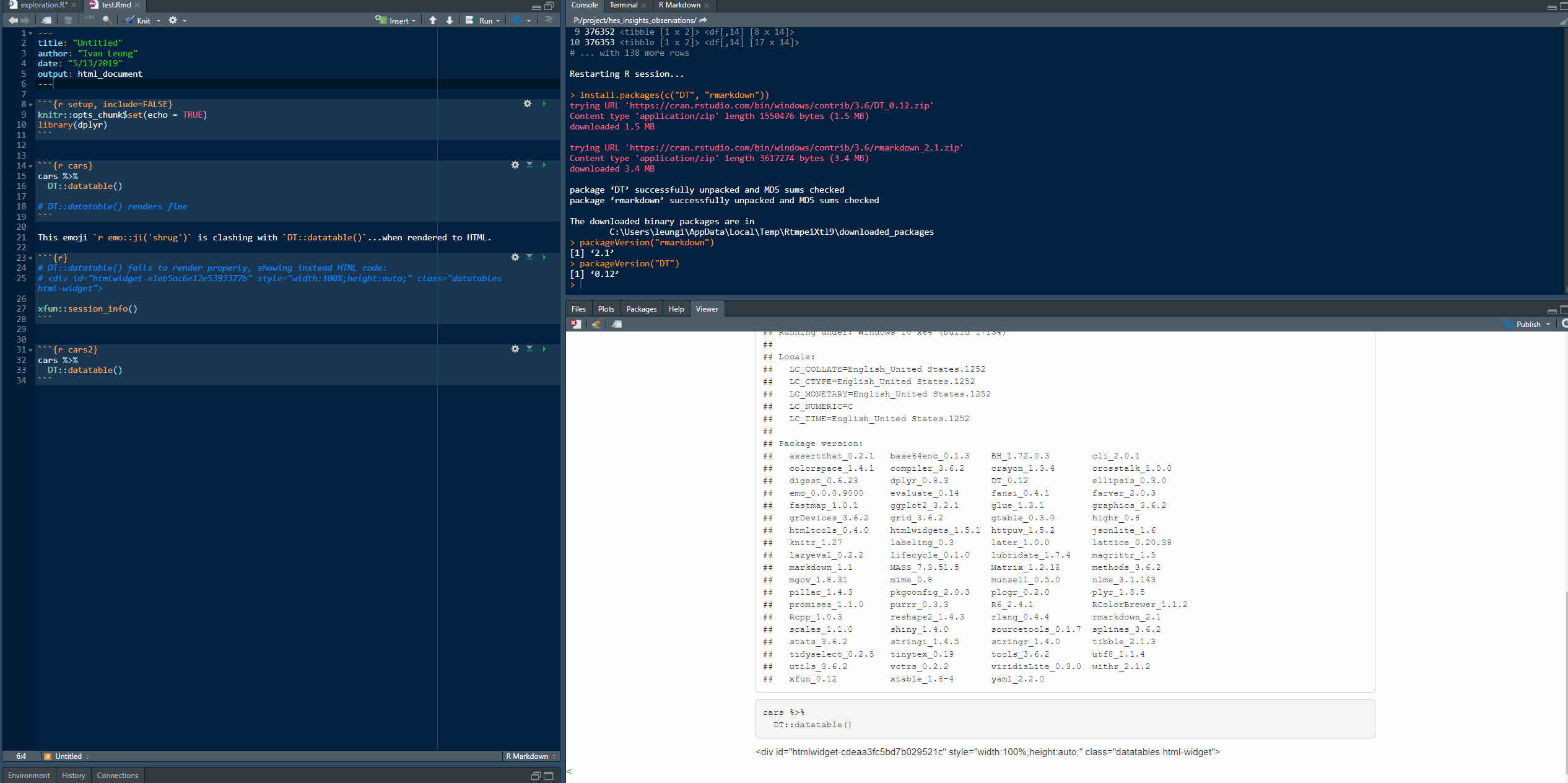 Rmarkdown Rmarkdown