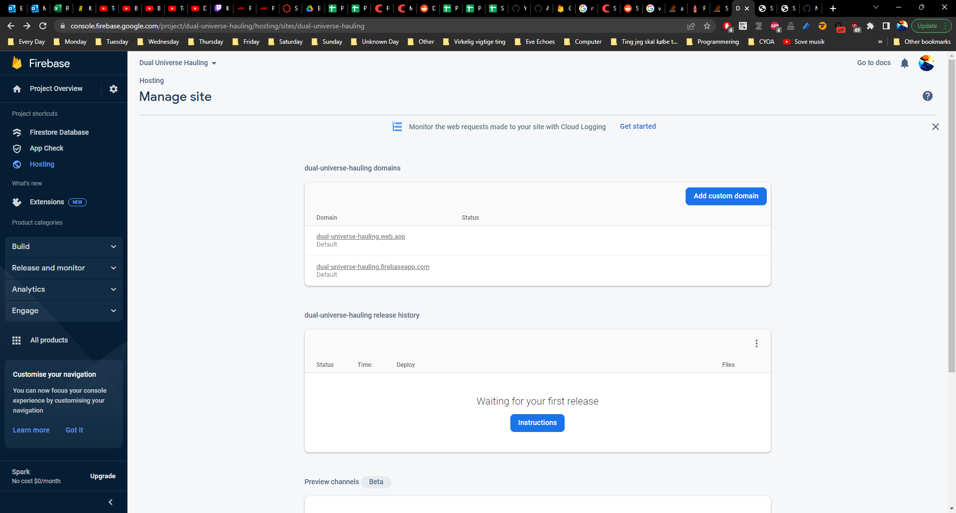 Firebase deploy succeeds but does not deploy to console issue 5124