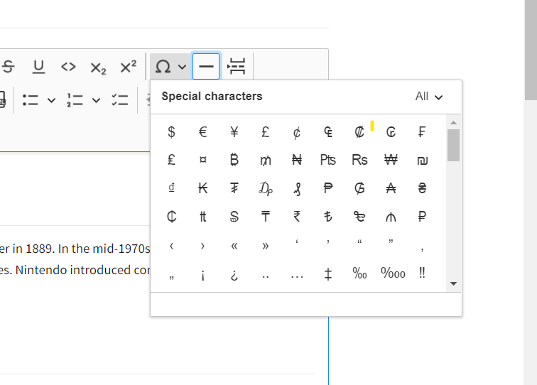 Keyboard focus not moving inside Special Characters and Table Popups ...