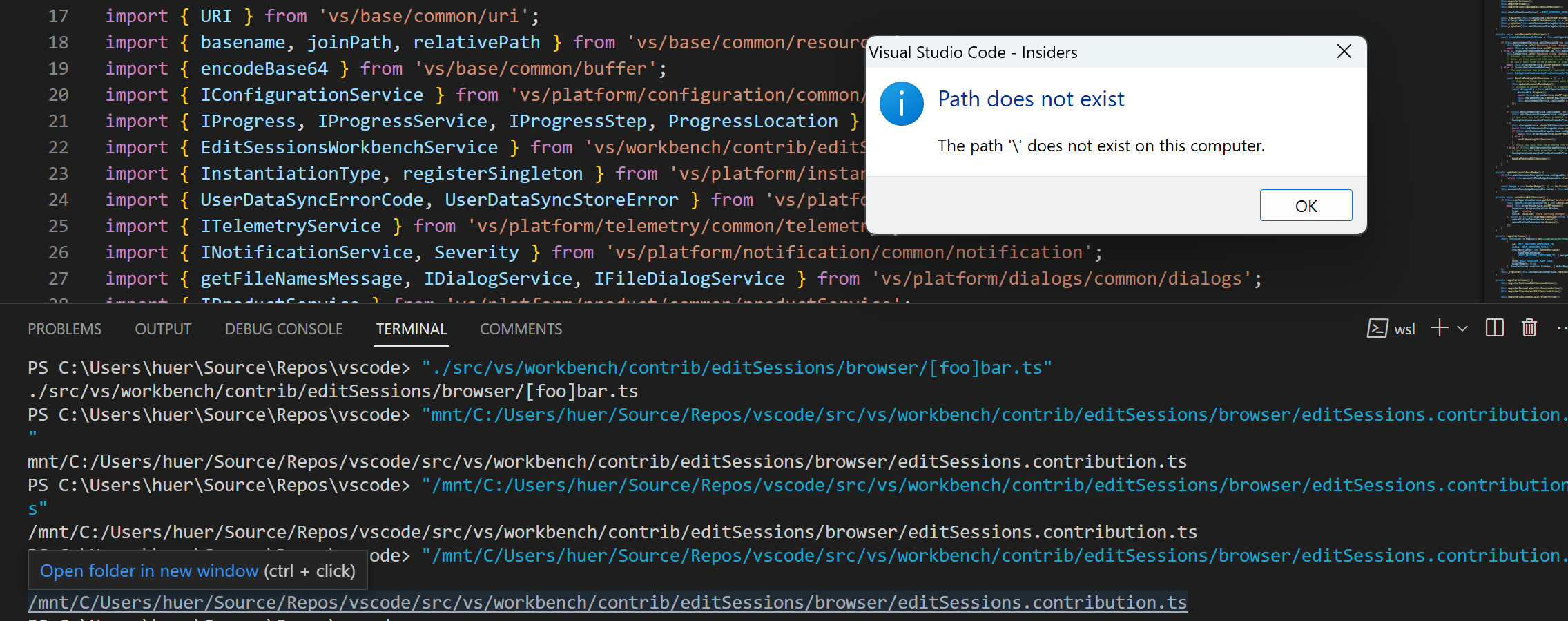 WSL `mnt` link is case sensitive · Issue #172225 · microsoft/vscode ...